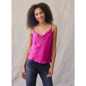 Bella Dahl Magenta Satin Cowl Neck Cami Size XS